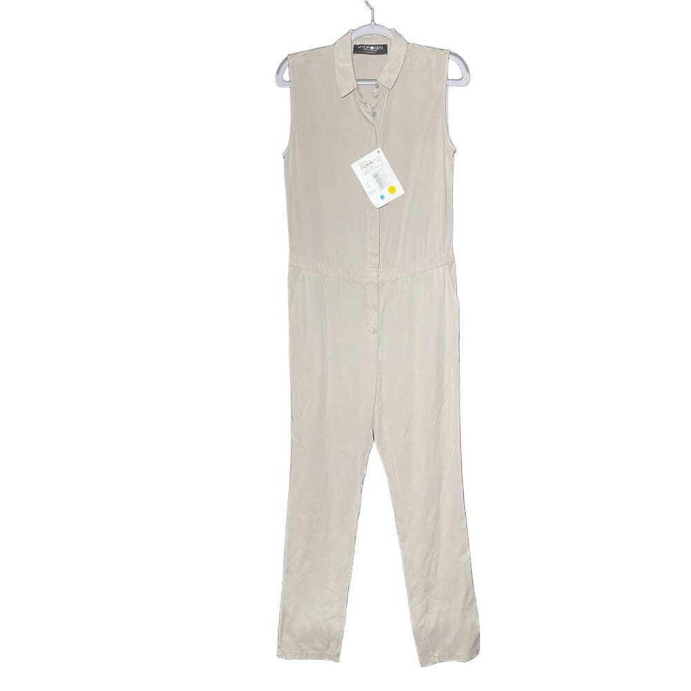 Hydrogen Womens Sleeveless Button-Down Jumpsuit XS Gray